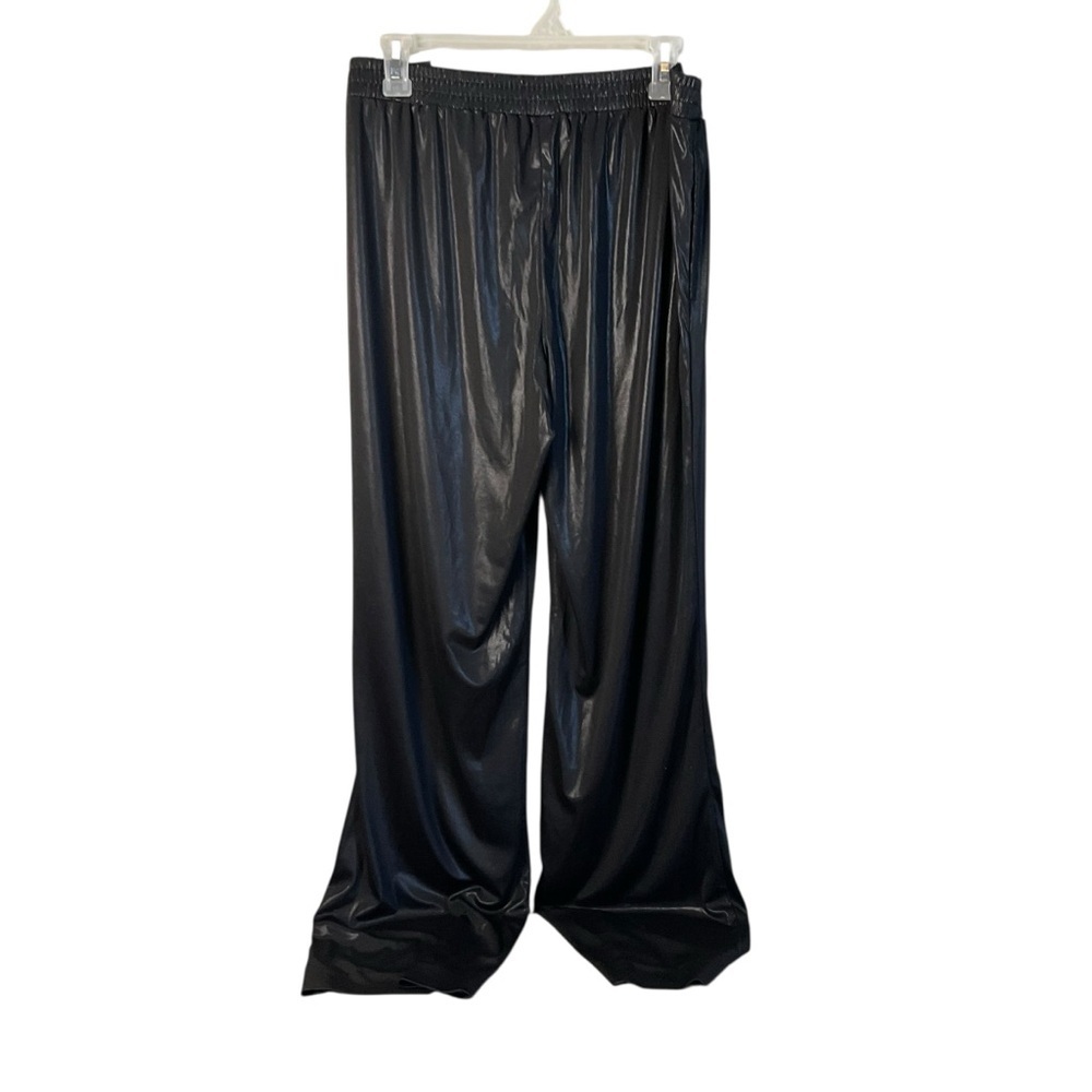 NY&C Black Shiny Soft Pants Straight Leg Stretch Size M NWT - Picture 4 of 10